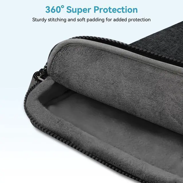 Alt view image 2 of 5 - LANDICI 360° Protective Laptop Bag Case 14-15 Inch with Shoulder Strap & Handle, Waterproof Computer Sleeve Cover for MacBook Air/Pro 15, Chromebook 14, Slim Briefcase for Men Women, Black