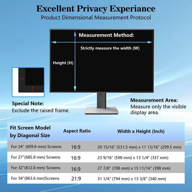Alt view image 2 of 5 - 34 Inch Curved Privacy Screen for Computer Monitor 21:9 Aspect Ratio, Anti Glare Blue Light Blocking Shield, Removable Eye Protector Filter - W x H: 31 1/4" x 13 3/8" (794mm x 340mm)