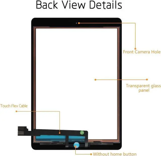 Alt view image 4 of 5 - Touch Screen Replacement for iPad Pro 9.7 inch 2016 Digitizer Panel Glass Assembly A1673 A1674 A1675 (Not LCD)+Tools (White)
