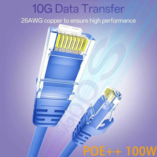 Alt view image 2 of 5 - Cat 6 Ethernet Cable 2FT (24Pack), Cat6 Ethernet Patch Cable 10Gbps, High-Speed UTP Cat6 Network Cable Pure Copper, Cat 6 Cable for Home and Office Network, Blue