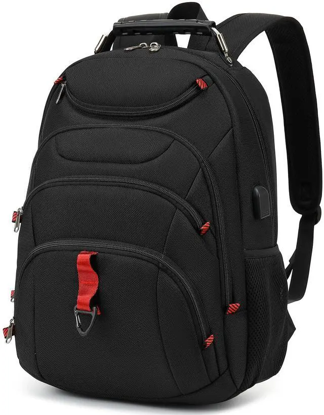 Main image of Boavan Laptop Backpack for men, 15.6 inch Laptop Bag with USB Port, Waterproof Travel Work Backpack Purse, Anti-Theft Teacher Nurse Doctor Casual Bookbags Office Business backpackBlack