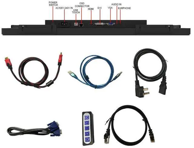 Alt view image 3 of 5 - GreenTouch 27 inch 10 Points PCAP Open Frame Touch Screen LCD Display Monitors HDMI+VGA+DVI 1920x1080 Black