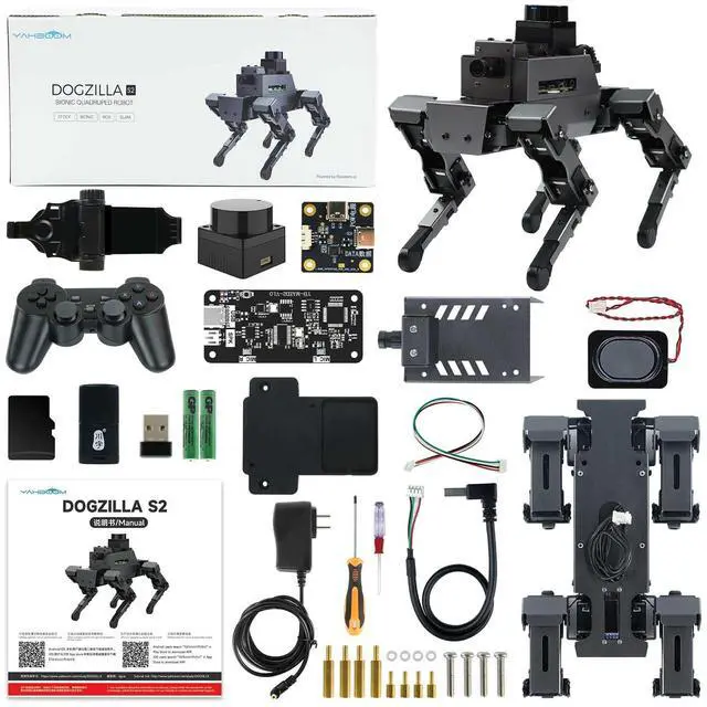 Main image of Yahboom Raspberry Pi 5 Adults AI Smart Robot Dog Python Programmable 12DOF Bionic Mechanical Dog DOGZILLA Face Color Recognition OpenCV (S2 Without Pi)