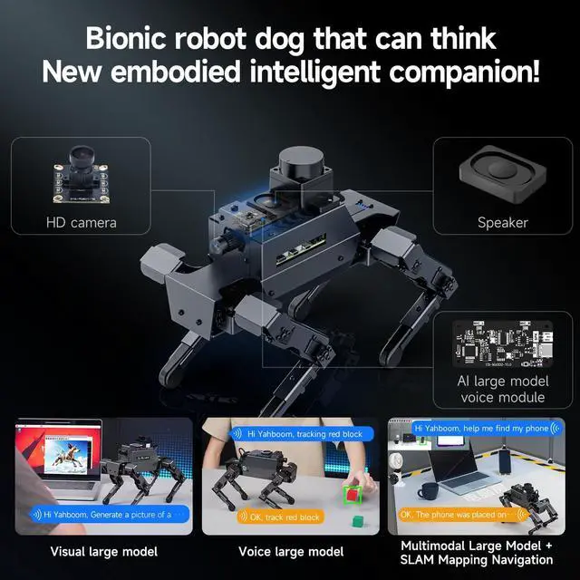 Alt view image 2 of 5 - Yahboom Raspberry Pi 5 Adults AI Smart Robot Dog Python Programmable 12DOF Bionic Mechanical Dog DOGZILLA Face Color Recognition OpenCV (S2 Without Pi)