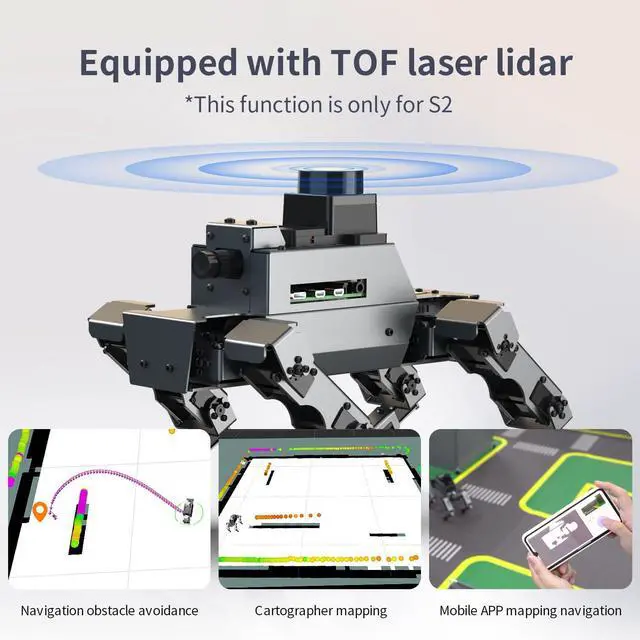 Alt view image 4 of 5 - Yahboom Raspberry Pi 5 Adults AI Smart Robot Dog Python Programmable 12DOF Bionic Mechanical Dog DOGZILLA Face Color Recognition OpenCV (S2 Without Pi)