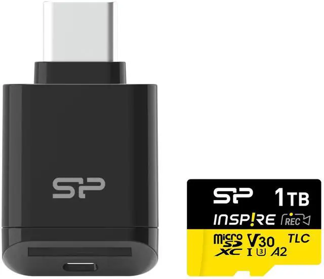 Main image of Silicon Power 1TB Inspire UHS-1 (U3) A2 TLC Micro SDXC Memory Card with USB Reader SP001TBSTXLA2VC2 NOT Compatible with Switch2