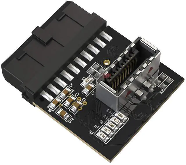 Main image of LINKUP - [Active Chip] USB 3.0 (3.2 Gen 1) Internal IDC 20 Pin Motherboard Header to A-Key (Type-E) 20 Pin Female Converter for Type C Panel Mount Adapter