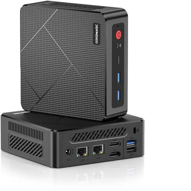 Main image of origimagic C4 Dual Nic Mini PC Ryzen 5 3550H(Upgraded N150), 16GB RAM 512GB SSD Powerful Mini Computers, Triple Display(HDMI/DP/USB-C), WiFi 5/BT5.0, Versatile Home/Office PC Mini