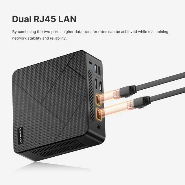 Alt view image 5 of 5 - origimagic C4 Dual Nic Mini PC Ryzen 5 3550H(Upgraded N150), 16GB RAM 512GB SSD Powerful Mini Computers, Triple Display(HDMI/DP/USB-C), WiFi 5/BT5.0, Versatile Home/Office PC Mini