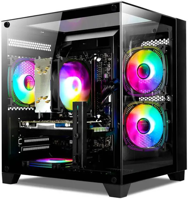Main image of LXZ Gaming PC, Prebuilt Desktop with 12th Core i5-12400F & GeForce RTX3050, 32G DDR4 RAM, 1TB NVME SSD, Wi-Fi Tower Computer for Gaming, Home and Office (Black)