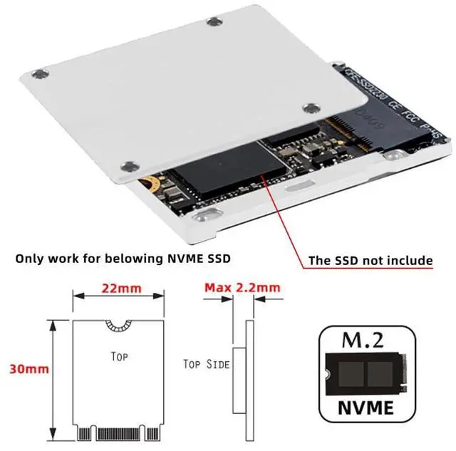 Alt view image 5 of 5 - NFHK Type-B CFexpress to NVME 2230 Memory Card Kit Case CFE CFB NGFF M-Key Adapter Alloy Shell for Camera 8K RAW PCIe Expansion
