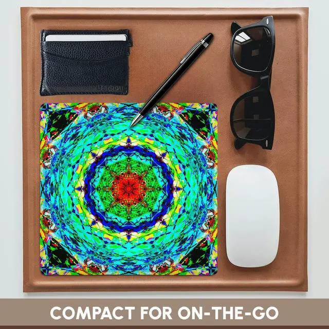 Alt view image 4 of 5 - 3dRose LLC 8 x 8 x 0.25 Inches Blue Kaleidoscope Bright and Colorful Symmetrical Abstract Design Mouse Pad (mp_20467_1)