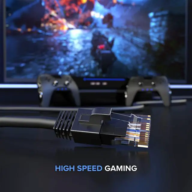 Alt view image 5 of 5 - Maximm Ethernet Cable 100 ft CAT6 High Speed Internet Network LAN Cable Cord, Outdoor Waterproof (Black)