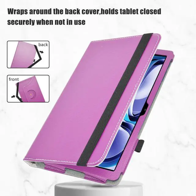 Alt view image 3 of 5 - LiuShan Compatible BLU M10L Pro Rotation Case, 360 Rotation Stand PU Cover for 10.1" Tablet, Purple