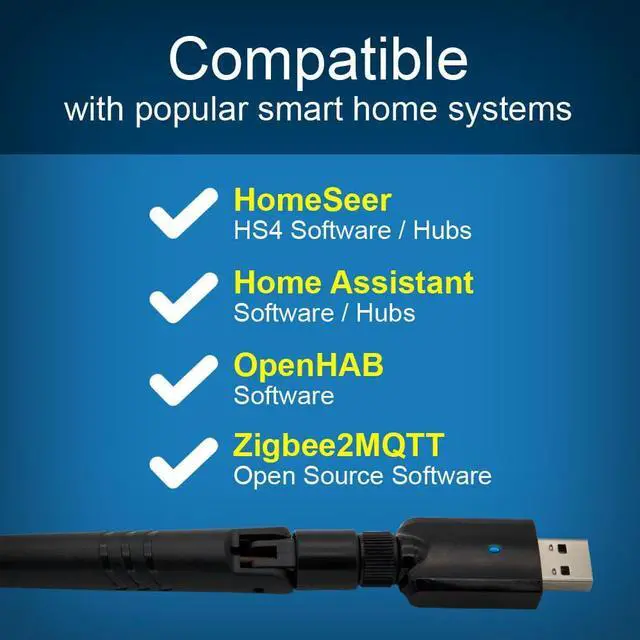 Alt view image 3 of 5 - HomeSeer SmartStick ZB  Long Range Zigbee USB Dongle | ERF32MG21 Chipset | Compatible with HomeSeer, Home Assistant, OpenHAB, Zigbee2MQTT