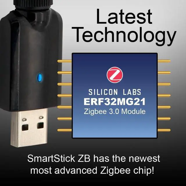 Alt view image 4 of 5 - HomeSeer SmartStick ZB  Long Range Zigbee USB Dongle | ERF32MG21 Chipset | Compatible with HomeSeer, Home Assistant, OpenHAB, Zigbee2MQTT