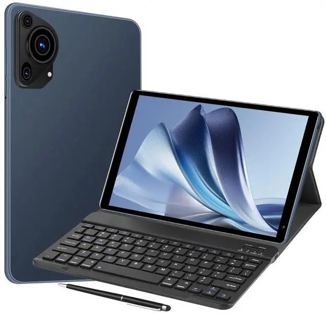 Main image of 10.1 Inch Android Tablet PC with Keyboard & Stylus, 8-Core Processor T806 GPU, 3GB RAM 128GB Storage, 4G LTE SIM Slot, 5000mAh Battery,5MP+16MP Cameras for Work and Entertainment (Grey, G2)