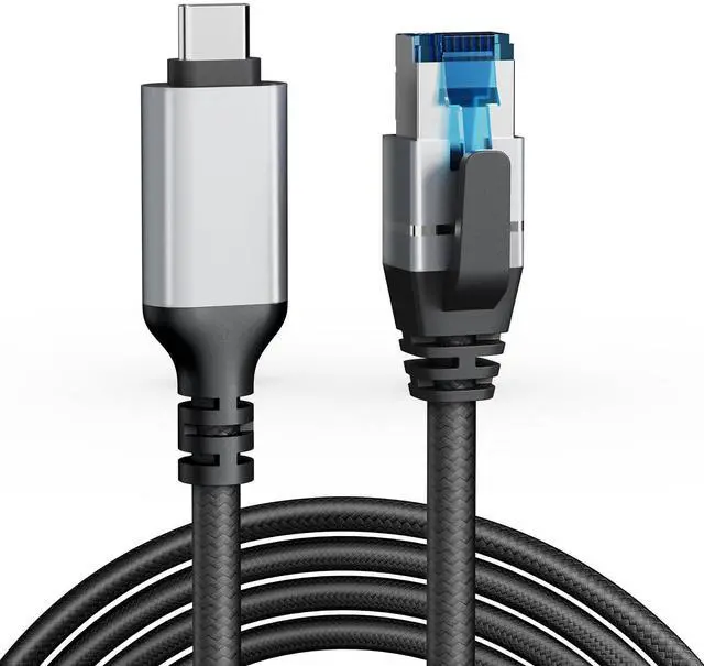 Main image of USB C to Ethernet Cable 25 FT, Gigabit Network, Round Type C to RJ45 LAN Cord, Directly Connected, Thunderbolt 3/4 Compatible, for MacBook Pro/Air, iPhone 15, iPad Pro, Galaxy, Smartphone, Laptop, PC