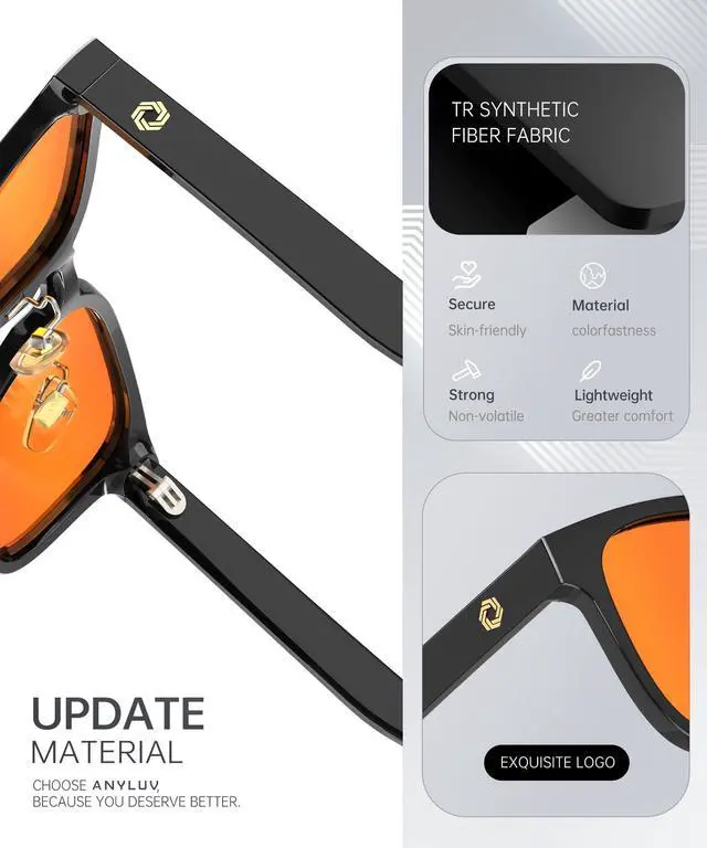 Alt view image 3 of 5 - ANYLUV Blue Light Glasses Men Women Computer Gaming Glasses Anti Eyestrain Lightweight Blue Light Blocking Glasses