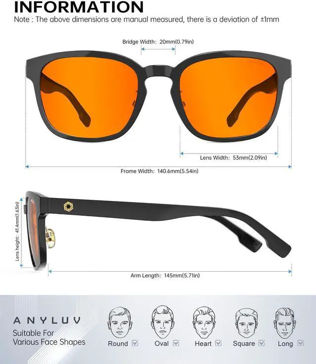 Alt view image 4 of 5 - ANYLUV Blue Light Glasses Men Women Computer Gaming Glasses Anti Eyestrain Lightweight Blue Light Blocking Glasses