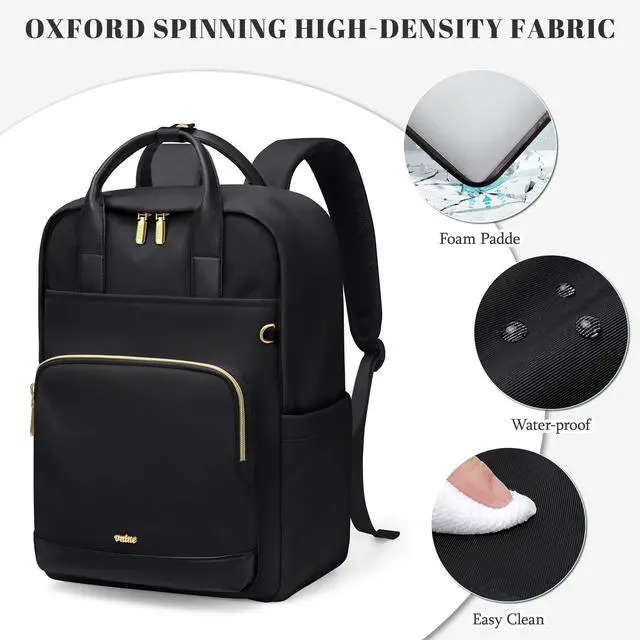 Alt view image 5 of 5 - VNINE Laptop Backpack for Women Work 15.6 Inch Computer Backpacks Purse Large Capacity Carry on Bookbag Waterproof Lightweight Daypack Bag for College Nurse Teacher Travel