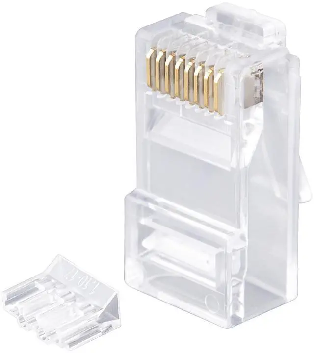 Main image of W-NECTOUN CAT6 Connector 2-PC Set,100-PACK Cat6 RJ45 Ends,UTP Network Plug for Solid Strand Cable