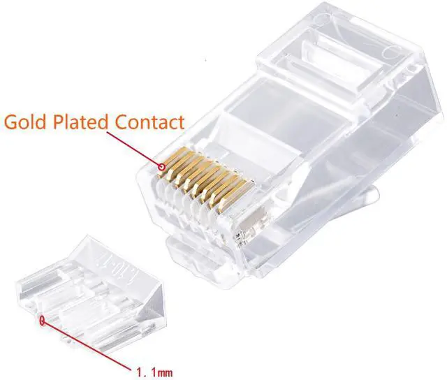 Alt view image 2 of 5 - W-NECTOUN CAT6 Connector 2-PC Set,100-PACK Cat6 RJ45 Ends,UTP Network Plug for Solid Strand Cable