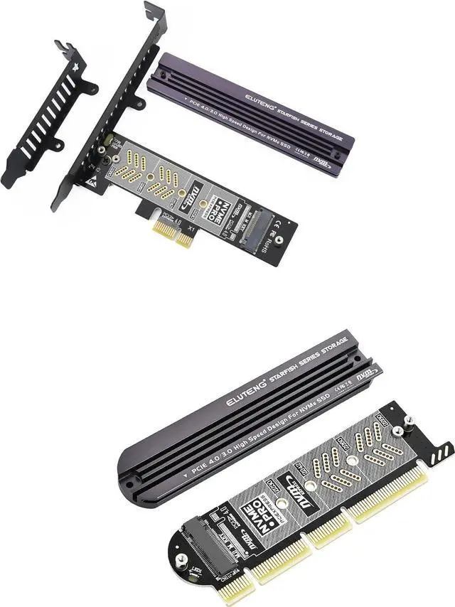 Main image of ELUTENG NVMe PCIe 4.0 Adapter NVMe M.2 SSD to PCIe X4/X8/X16 Card with NVME PCIe 4.0 Adapter M.2 NVME SSD to PCI-e Slots X1 X4 X8 X16 Expansion Card