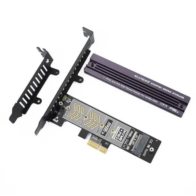 Alt view image 3 of 5 - ELUTENG NVMe PCIe 4.0 Adapter NVMe M.2 SSD to PCIe X4/X8/X16 Card with NVME PCIe 4.0 Adapter M.2 NVME SSD to PCI-e Slots X1 X4 X8 X16 Expansion Card