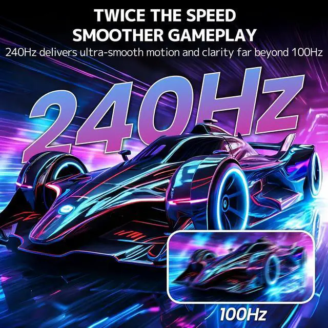 Alt view image 4 of 5 - CRUA 32" Curved Gaming Monitor, 240Hz Full HD 1920×1080P VA Panel, 1800R Ultra-Wide Screen, 120% sRGB Color, AMD FreeSync, Low Blue Light, HDMI 2.0 & DP 1.4 Ports, Wall Mountable Installs-Black