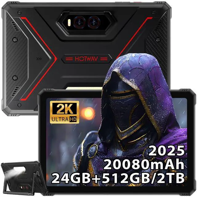 Main image of HOTWAV R9 Plus Rugged Tablet, 11 Inch 2K FHD+ Waterproof Tablets 24GB + 512GB/TF 2TB Android 14 Tablet, 20080mAh Battery, 64MP+16MP, Octa-Core, Dual SIM 4G/WLAN 5/IP68&IP69K/Face ID/GPS/OTG/Gemin AI