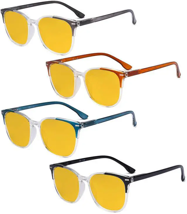 Main image of Eyekepper 4 Pack Computer Reading Glasses for Women Blue Light Blocking Readers Amber Tinted +1.75