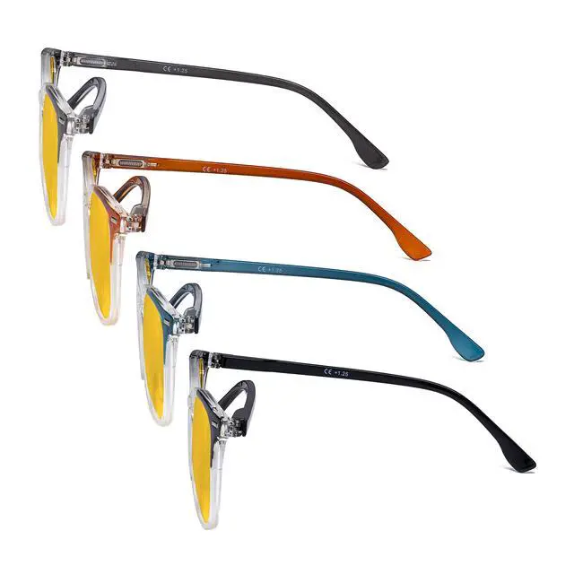 Alt view image 3 of 4 - Eyekepper 4 Pack Computer Reading Glasses for Women Blue Light Blocking Readers Amber Tinted +1.75