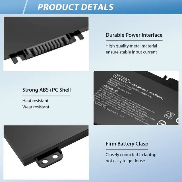 Alt view image 4 of 5 - COWOOGMZ HT03XL L11119-855 Battery Replacement for HP Pavilion 15-CS 15-DA 15-DB 15-DW 17-by 17-CA 14-CE 14-CF 14-DF 15-CS0053CL 15-DW0033NR 15-DA0014DX L11421-542 HSTNN-UB7J HSTNN-DB8R HT03041XL