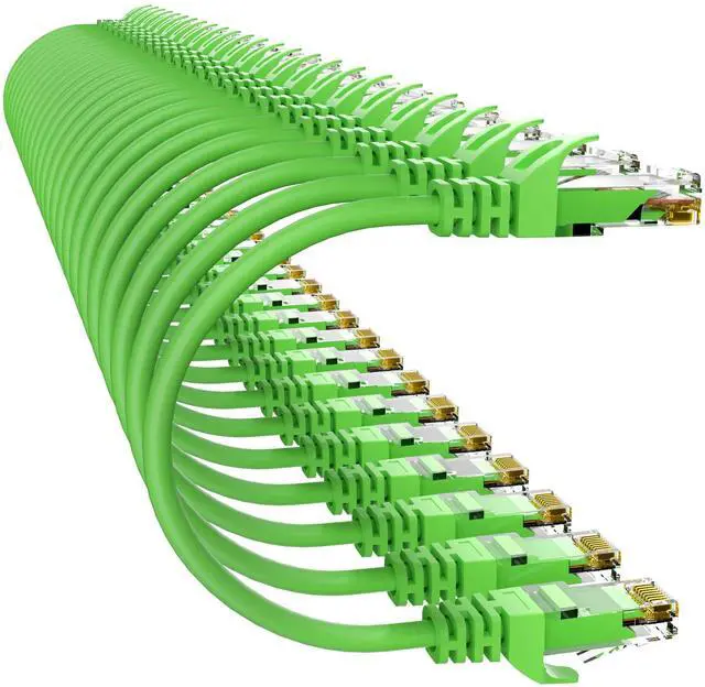 Main image of Cat 6 Ethernet Cable 1FT (24Pack), Cat6 Ethernet Patch Cable 10Gbps, High-Speed UTP Cat6 Network Cable Pure Copper, Cat 6 Cable for Home and Office Network, Green