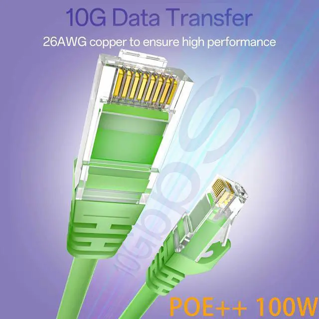 Alt view image 2 of 5 - Cat 6 Ethernet Cable 1FT (24Pack), Cat6 Ethernet Patch Cable 10Gbps, High-Speed UTP Cat6 Network Cable Pure Copper, Cat 6 Cable for Home and Office Network, Green