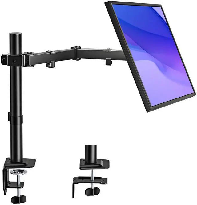 Main image of monTEK Single Monitor Stand for 17-32 inches Screen, Fully Adjustable Monitor Arm Desk Mount up to 22lbs Capacity, Computer Mount with C Clamp and Grommet Base, Max VESA 100x100mm