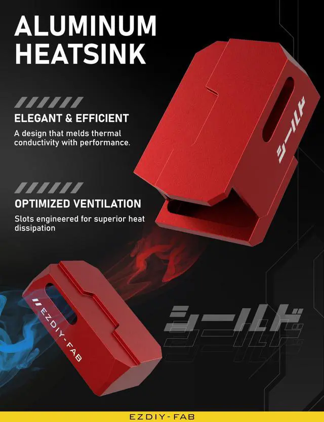 Alt view image 4 of 5 - EZDIY-FAB Shield Series 8-Pin PCIe GPU Power Adapter,90-Degree Angled Connector, Aluminum Design for Graphics Cards  Reverse Type,Red-2 Pack