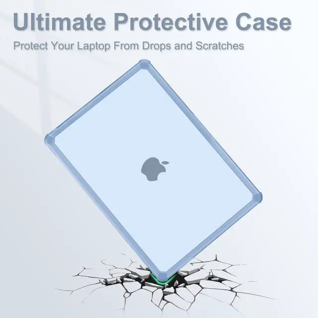 Alt view image 4 of 5 - MOSISO Compatible with MacBook Air 15 inch Case 2025 2024 2023 Release M4 A3241 M3 A3114 M2 A2941, Anti-Cracking&Anti-Fingerprint Heavy Duty Hard Shell with TPU Bumper&Keyboard Cover, Sky Blue