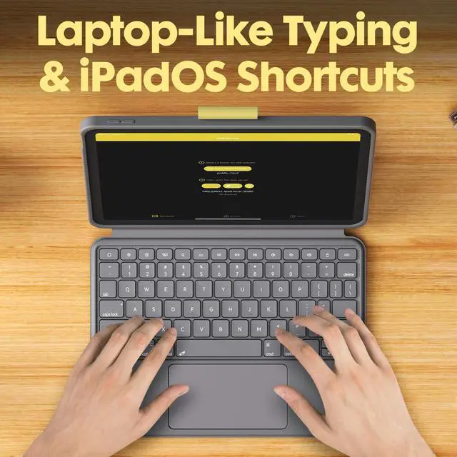 Alt view image 5 of 5 - YTLUSN Keyboard Case for iPad 10th Generation,Bluetooth Wireless Detachable Magnetic Stand Rechargeable Keyboard with Folio Slim Compact Removable Cover with Trackpad, Backlit Keys,Wireless Keyboard