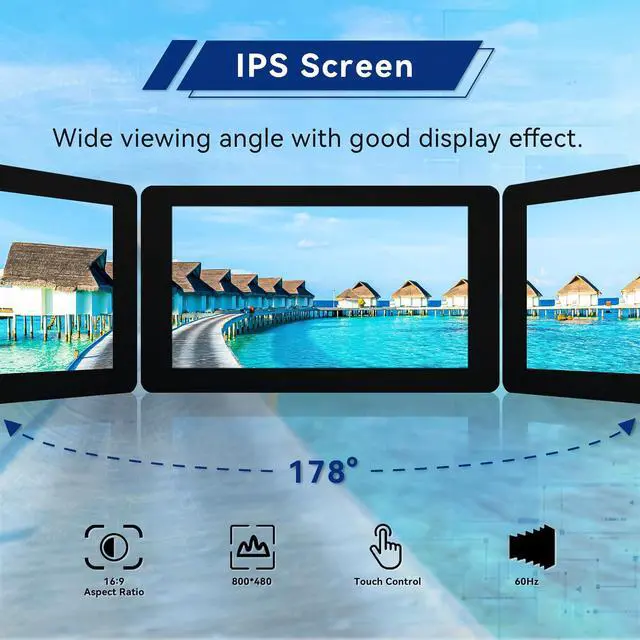 Alt view image 2 of 5 - HAMTYSAN 7 Inch Raspberry Pi Screen Touchscreen Monitor 800x480 IPS DSI Display for Raspberry Pi 5/4/3, MIPI Driver-Free Interface