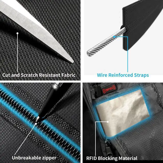 Alt view image 3 of 5 - Tzowla 35 Liter Anti Theft with USB Charging Port Laptop Backpack