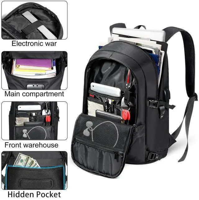 Alt view image 4 of 5 - Tzowla 35 Liter Anti Theft with USB Charging Port Laptop Backpack