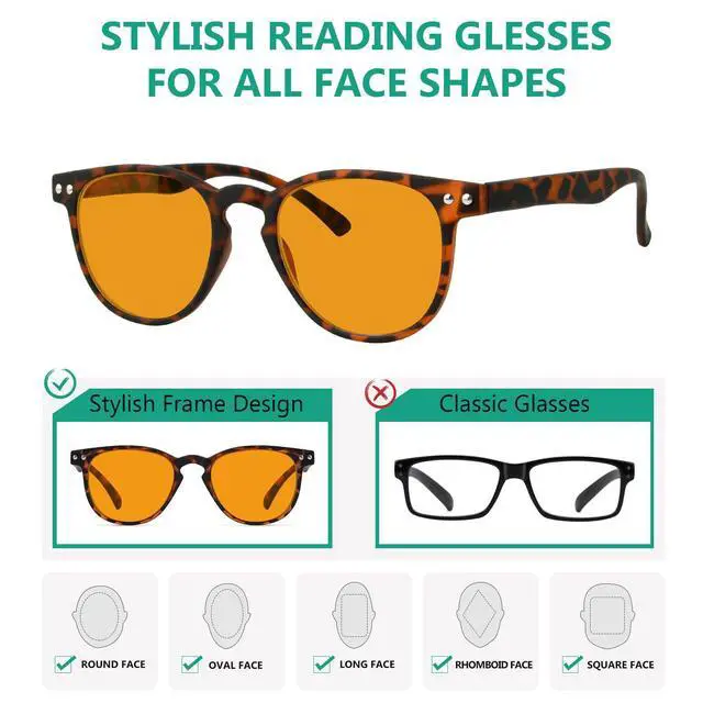 Alt view image 4 of 5 - Eyekepper 5 Pack Orange Tinted Reading Glasses Blue Light Blocking Readers Computer Eyeglasses +1.00