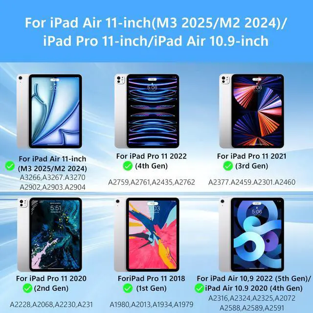 Alt view image 2 of 5 - for iPad Pro 11 inch Case with Keyboard,Keyboard Case for iPad Air 11 inch (M2) 2024 & iPad Pro (1st/2nd/3rd/4th Gen),Magic-Style Magnetic - Backlit Keyboard
