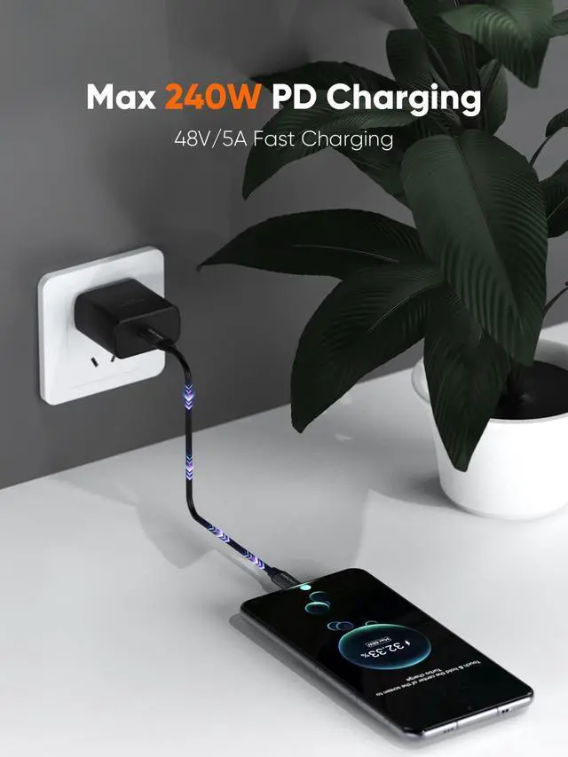 Alt view image 4 of 5 - CableCreation Short USB4 Cable 0.5FT, 40Gbps, 240W, 8K@60Hz, Compatible with Thunderbolt 3, Thunderbolt 4 and USB-C, 2Pack