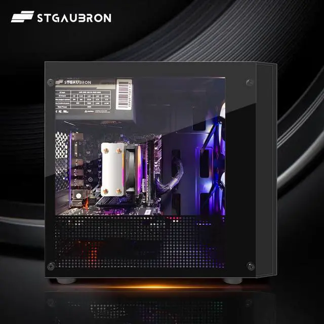 Alt view image 2 of 5 - STGAubron Gaming PC Computer Desktop, AMD Ryzen 5 5500 up to 4.2GHz, GeForce RTX 3050 6G, 16G DDR4, 512G SSD, WiFi 6 5G & BT 5.2, RGB Fan x2, Windows 11 Home