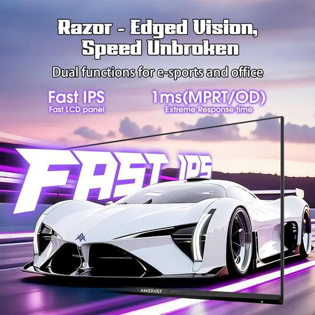 Alt view image 4 of 5 - Amzfast 27 inch 1440P 200Hz/180Hz White Gaming Monitor, WQHD (2560 ×1440),MPRT 1ms Fast IPS | HDR400 & TÜV Rheinland Eye Care & Multiple Game Assistant & Two Year Warranty Exchange(HDMI & DP Cable)