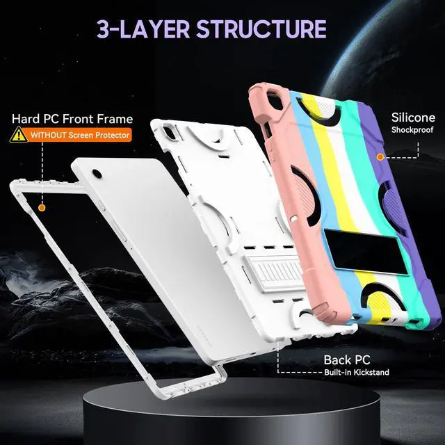 Alt view image 4 of 5 - MARIWIVI Case for Samsung Galaxy Tab A9+ 11 Inch 2023 Model (X210/X216/X218), Heavy Duty Shockproof Rugged Protective Case for Galaxy Tab A9 Plus Tablet (Camouflage+White)