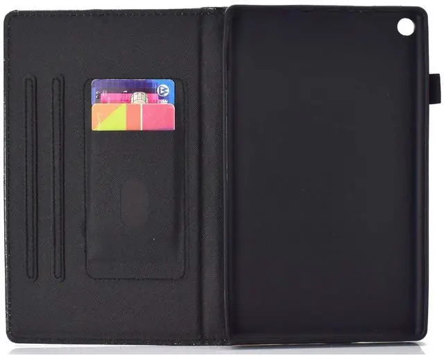 Alt view image 4 of 5 - UUcovers Fire HD 8 Case, Slim Folding Stand Auto Wake/Sleep Wallet Case with Cards/Cash Holder for Amazon Fire HD 8(8th/7th/6th Gen, 2018/2017/2016 Release)-Black